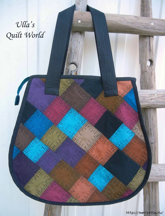 Накидка для кресла, коврик и сумочка из разноцветных лоскутков (1) (535x700, 277Kb)
