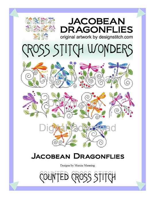 Cross Stitch Wonders - Jacobean Dragonflies (540x700, 260Kb)