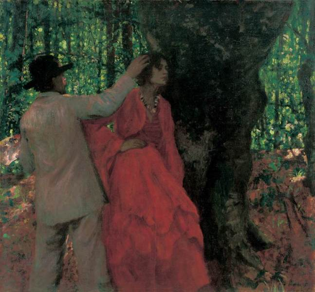 Painter and Model in the Woods, 1901 (647x600, 271Kb)