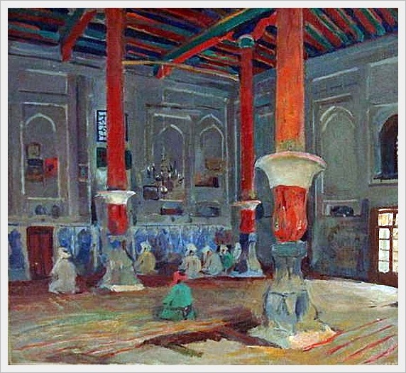 Беньков Павел Петрович (Россия-Узбекистан, 1879-1949) «Молитва в мечети» (572x526, 145Kb)
