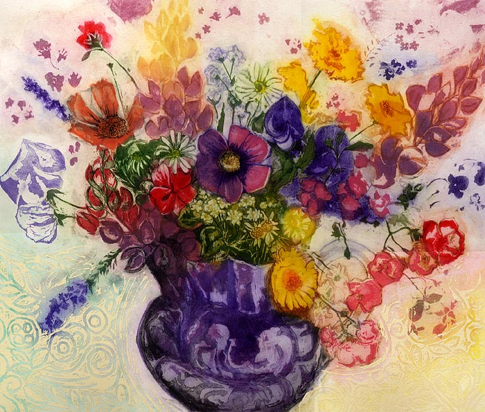 Lupins and Sweet Peas (700x595, 522Kb)