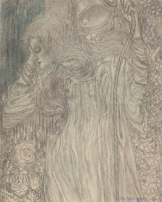 The_Dreamer,_c._1897. The Dreamer. 1897. Black and colored (560x700, 438Kb)