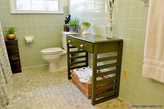 Мебель для ванной комнаты своими руками. Столик и подставка для цветов (9) (640x427, 176Kb)