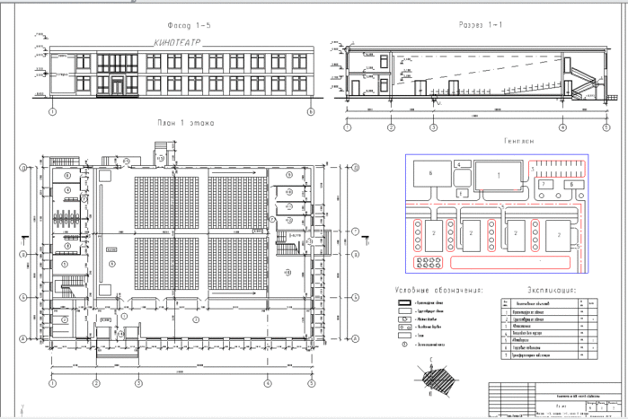 Проект здания кинотеатра