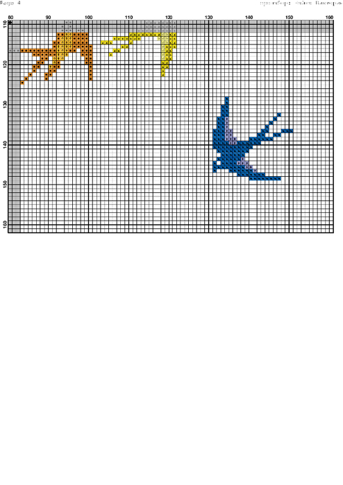 Схема вышивки ласточка крестиком