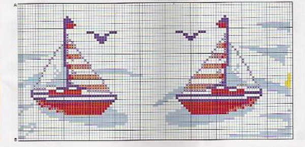 Вышивка крестиком кораблик 2 класс схема