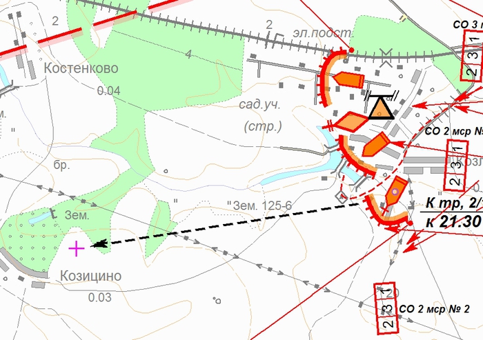 Составление схемы местности и боевых графических документов