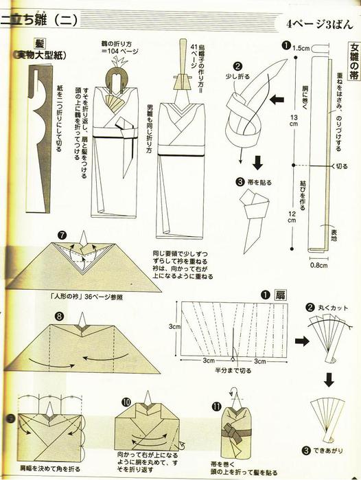 Куклы оригами схема