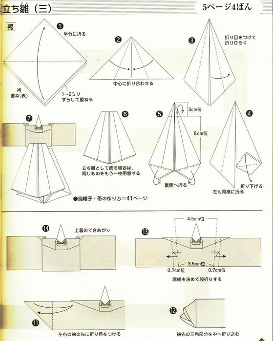 Куклы оригами схема