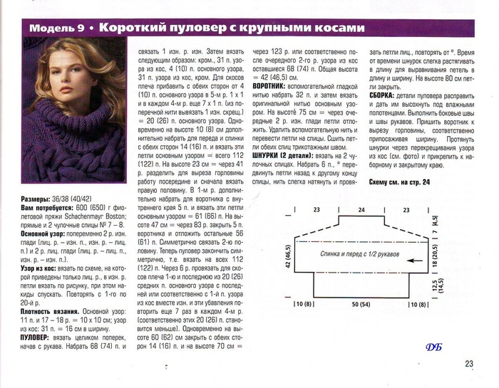 Свитер поперечным вязанием спицами схемы и описание