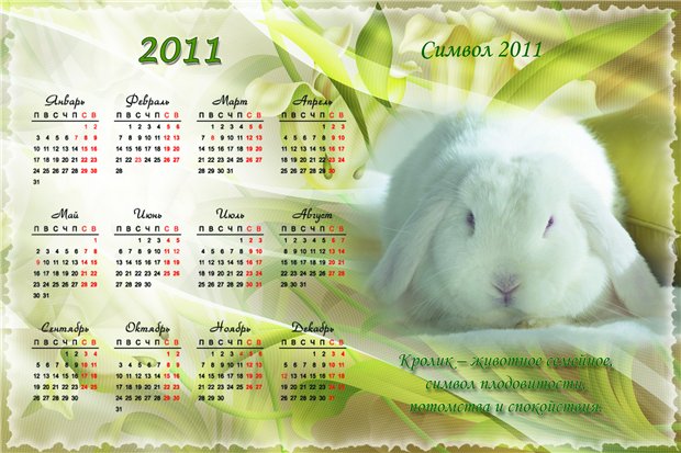 Февраль 2011. Календарь 2011 года. 2011 Год кролика. Календарь 2011 год кролика. Календарь 2011 года по месяцам.