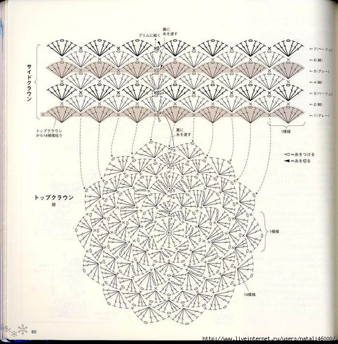 Шали крючком из японских журналов схемы