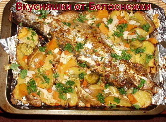 Сом запеченный с овощами калорийность