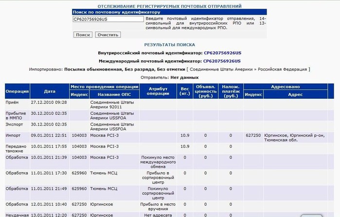 Отслеживание почтовых отправлений по номеру рпо