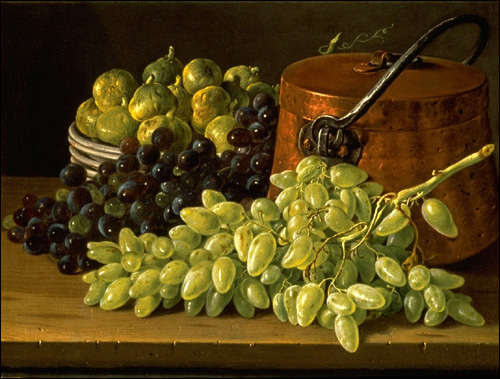 Малендес. Натюрморт с виноградом, инжиром и медным чайником. 1780 (500x379, 101Kb)