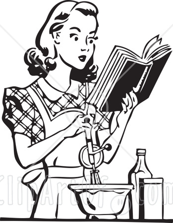 210012-Royalty-Free-RF-Clipart-Illustration-Of-A-Retro-Black-And-White-Woman-Baking-And-Reading-A-Cook-Book (349x450, 106Kb)