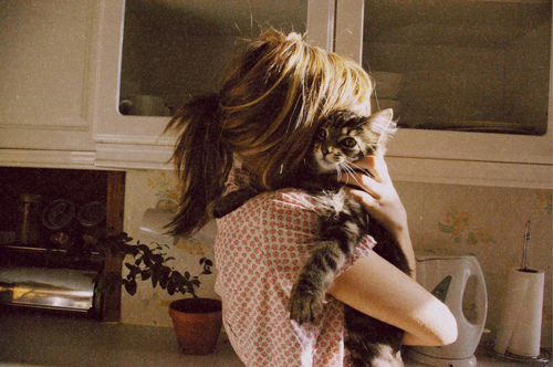 girl & cat