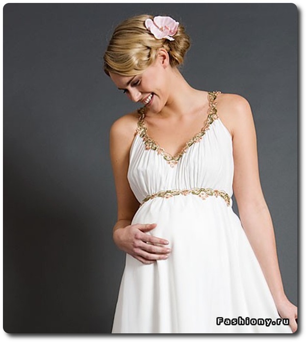 Простые платья на свадьбу для беременных