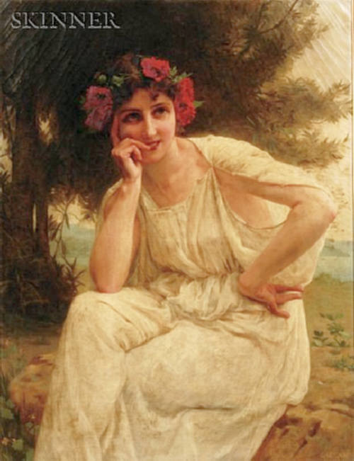 Woman with Red Floral Wreath (500x651, 46Kb)