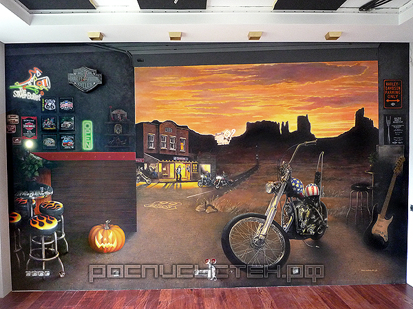    biker mural art