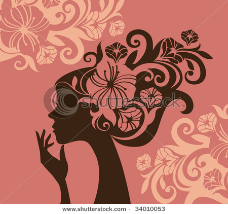 stock-vector-beautiful-woman-silhouette-with-a-flowers-34010053 (450x422, 76Kb)