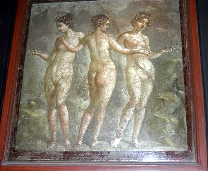 Три грации. Помпейская фреска.