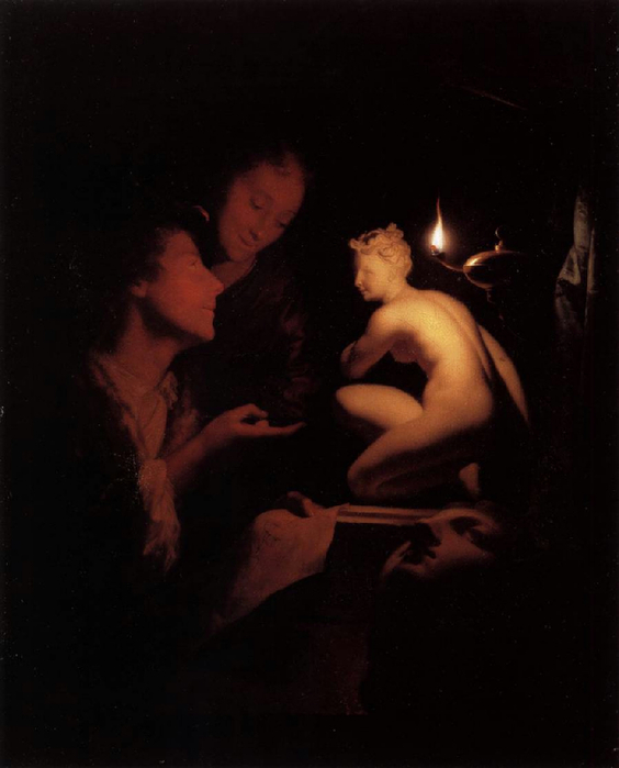 An Artist and a Young Woman by Candlelight (564x700, 211Kb)