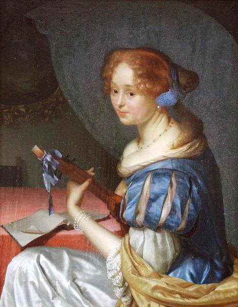 Young woman playing a cittern (465x600, 48Kb)