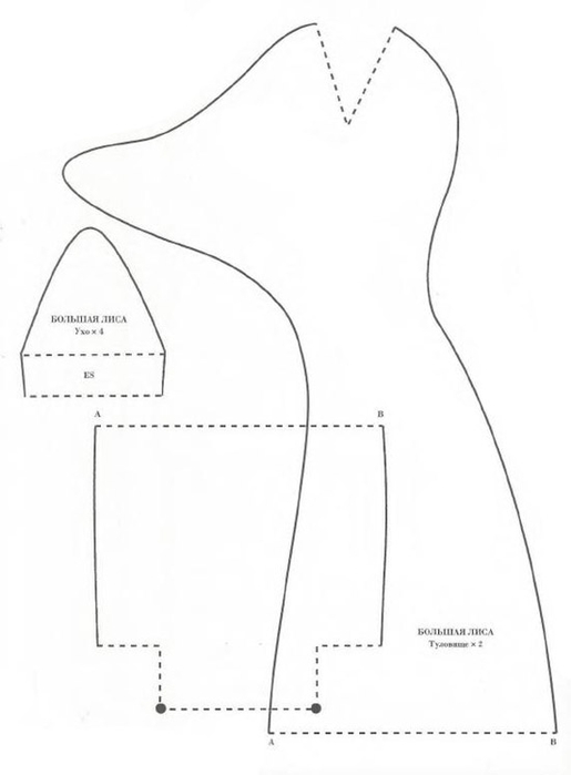 Лиса в стиле тильда с выкройкой