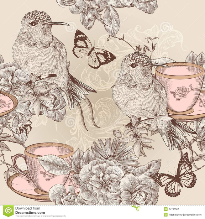 vector-seamless-wallpaper-pattern-floral-vintage-style-birds-flowers-34790307 (654x700, 501Kb)