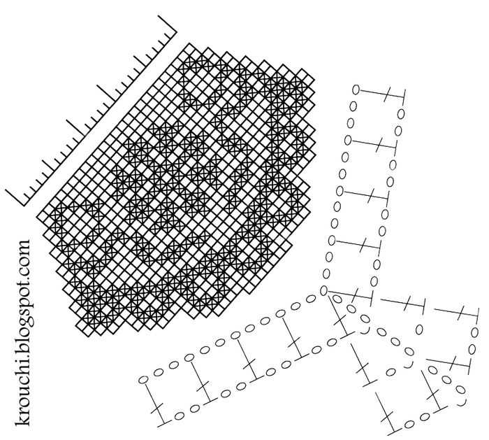 Кокетка филейная крючком схемы