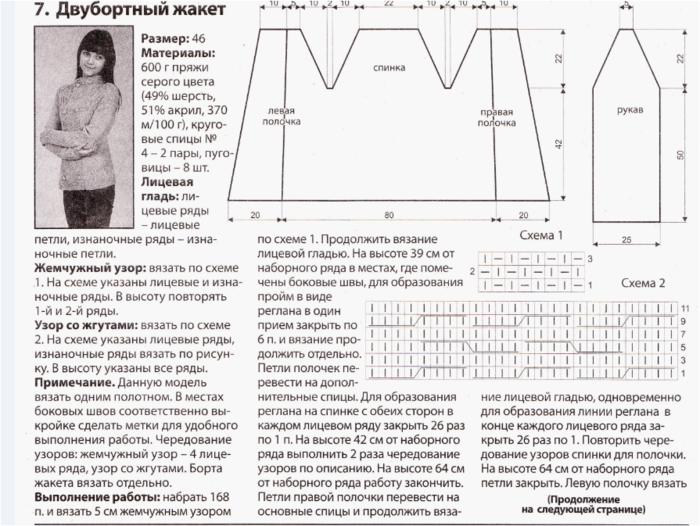 Кардиган женский спицами одним полотном схемы и описание