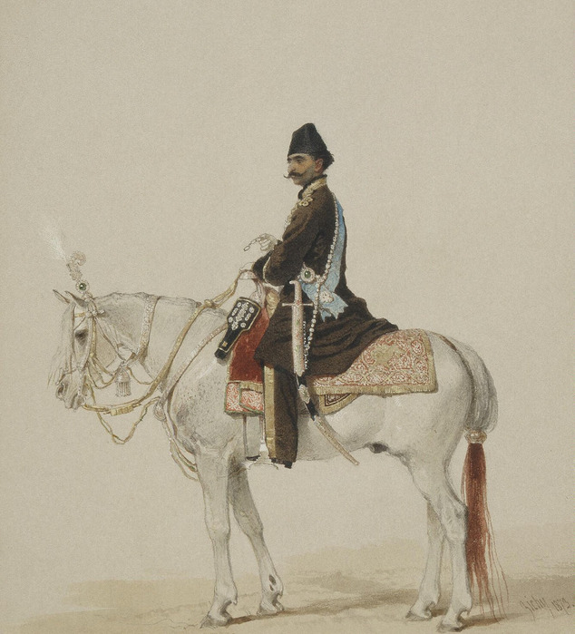 Nasir al-Din Shah on Horseback (634x700, 122Kb)