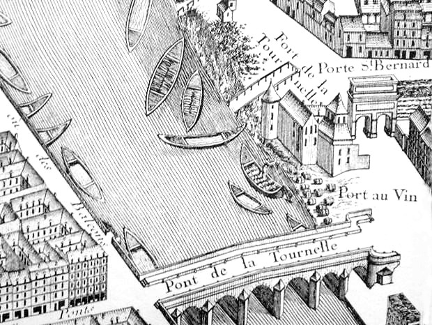 Plan du quartier de la porte Saint Bernard et du chateau de la Tournelle en 1734 (620x466, 131Kb)
