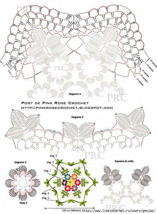 Centrinho Floral Folhas e Flores de Croche Graf2 - PRoseCrochet 1 (515x700, 240Kb)