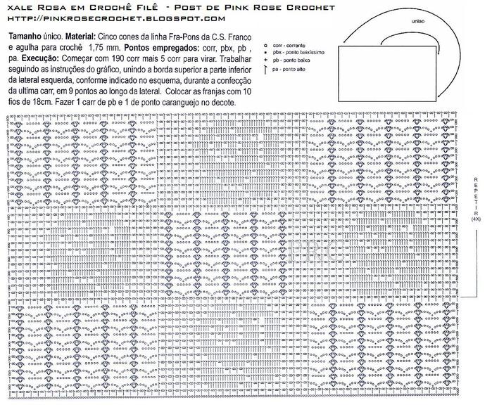 Xale Rosa em Crochet Filet Graf. PRoseCrochet (700x586, 137Kb)