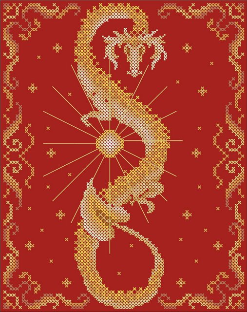 Схема вышивки «феникс и дракон» (№1361544)