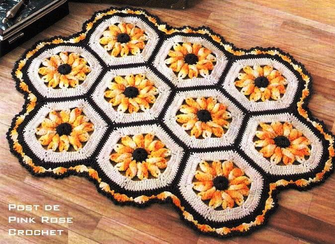 Tapete de Croche Flores Amarelas. PRoseCrochet (674x492, 101Kb)