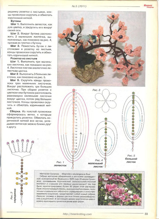 Цветы из бисера своими руками со схемами деревья и цветы