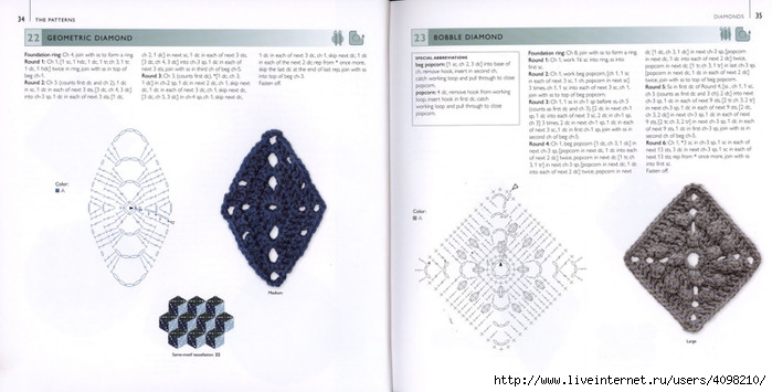 150 Knit & Crochet Motifs_H.Lodinsky_Pagina 34-35 (700x355, 136Kb)