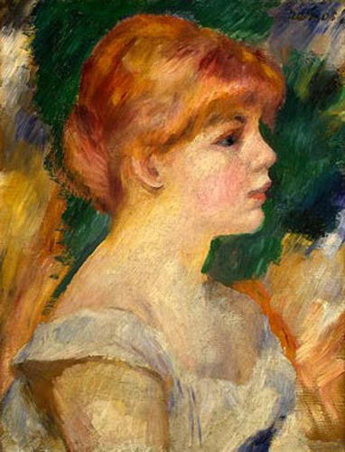 Renoir. Profile portrait of Suzanne Valadon, 1885 (382x500, 83Kb)