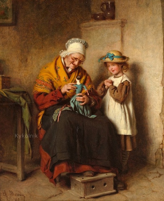 Charles Moreau (French, born 1830) The doll (570x700, 140Kb)