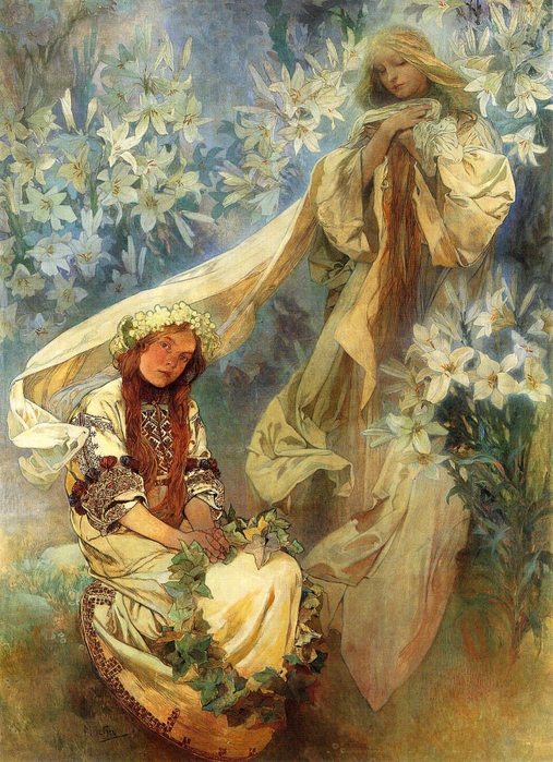 2382183_Alphonse_Mucha__Madonna_of_the_Lilies_1905 (507x700, 358Kb)