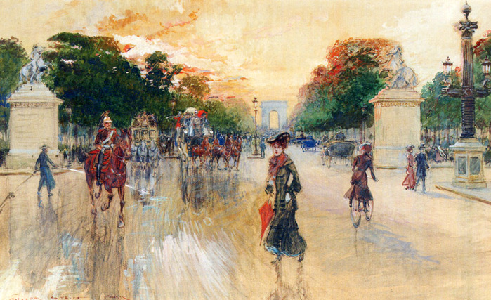 Busy Traffic On The Champs Elysees, Paris1111 (700x427, 161Kb)