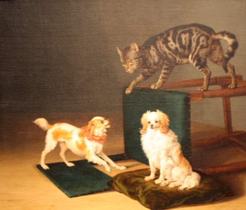   (1625-1654) - Cat Playing with Two Dogs (485x415, 79Kb)