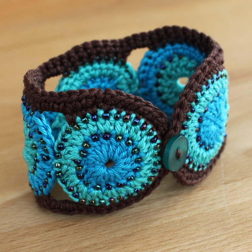 3446442_Crochet_Turquoise_and_Brown_Cuff01 (495x495, 119Kb)