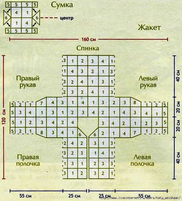 Кофта бабушкин квадрат крючком схемы