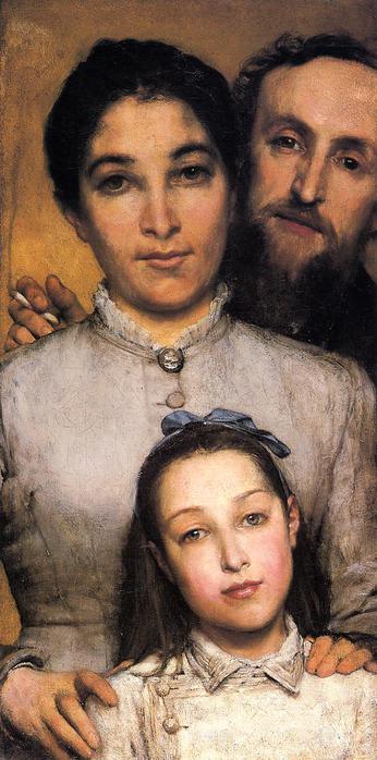 Portrait of  aime Jules  Dalou, his  wife  and daughter 1876 (346x700, 50Kb)