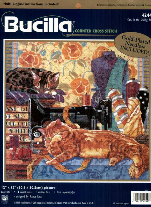 Bucilla 42447 Cats in sewing room (509x700, 182Kb)