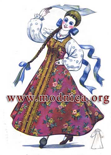 Русский народный женский сарафан: исторический костюм и современный сценический образ